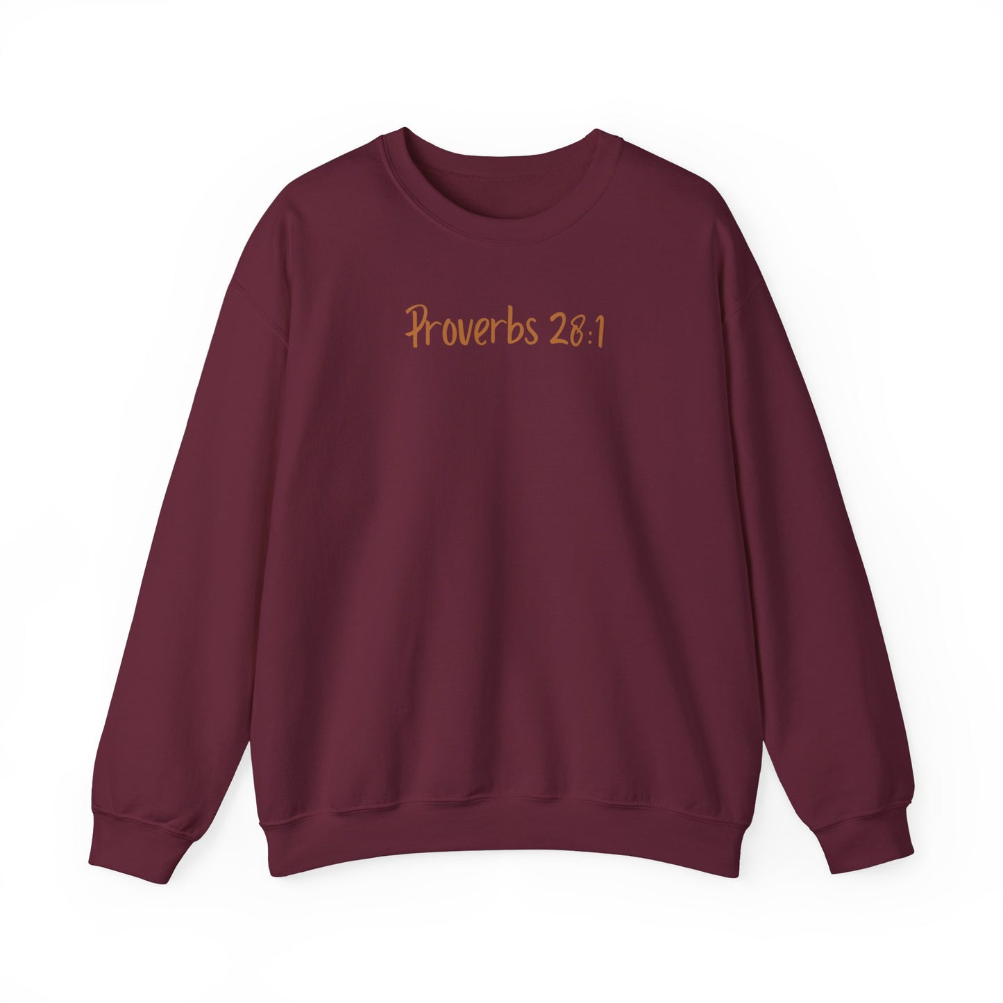 VM "Proverbs 28:1" - Unisex Crewneck Sweatshirt