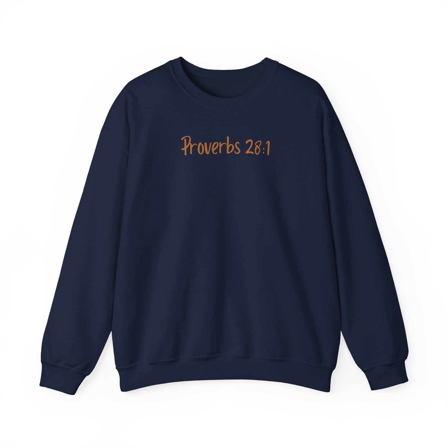 VM "Proverbs 28:1" - Unisex Crewneck Sweatshirt